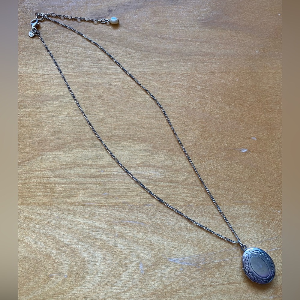 American Eagle | Silver Locket with pearl beading